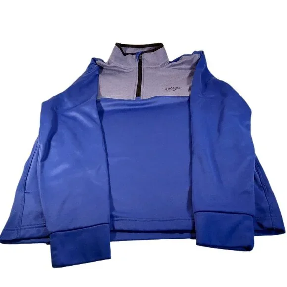 Golf Pullover Callaway Sweater Mens Medium Sweatshirt Quarter Zip with  Pockets - Picture 3 of 8